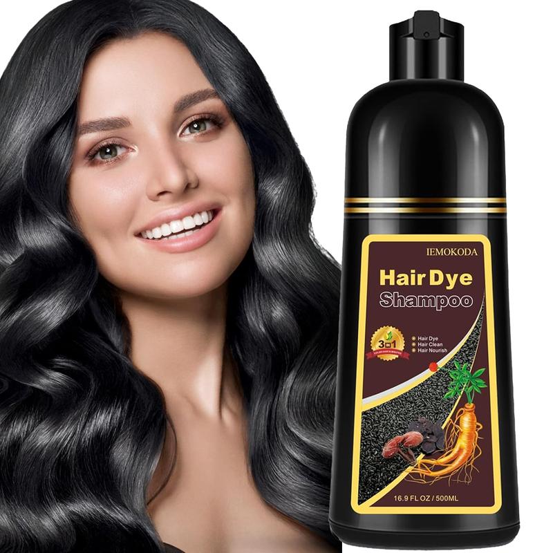 Unisex Hair Dye Shampoo 3 in 1 Instant Hair Color + 100% Grey Coverage-Can cover gray hairs,Herbal Ingredients Natural Shampoo,Contains Ginseng Extract,Natural Haircoloring,Plant Haircare