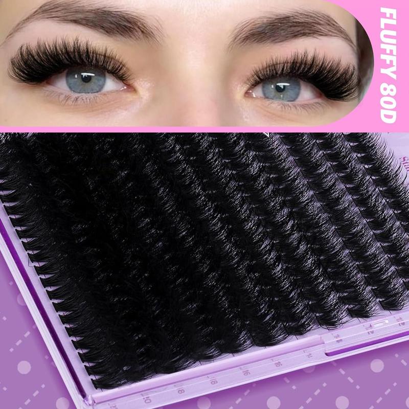 Wispy False Eyelashes, 1 Set Mixed Length Individual False Eyelashes with Tool, Eye Makeup Enhancement False Eyelashes for Women & Girls, Eyelash Extension Clusters, Lash Clusters Kit, Christmas Gift