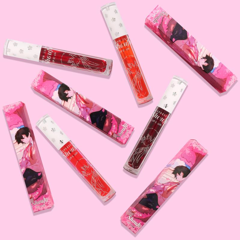 Anime Shoujo Lip Stain, Lip and Cheek ink Long-lasting, Lightweight strawberry scented lip tint