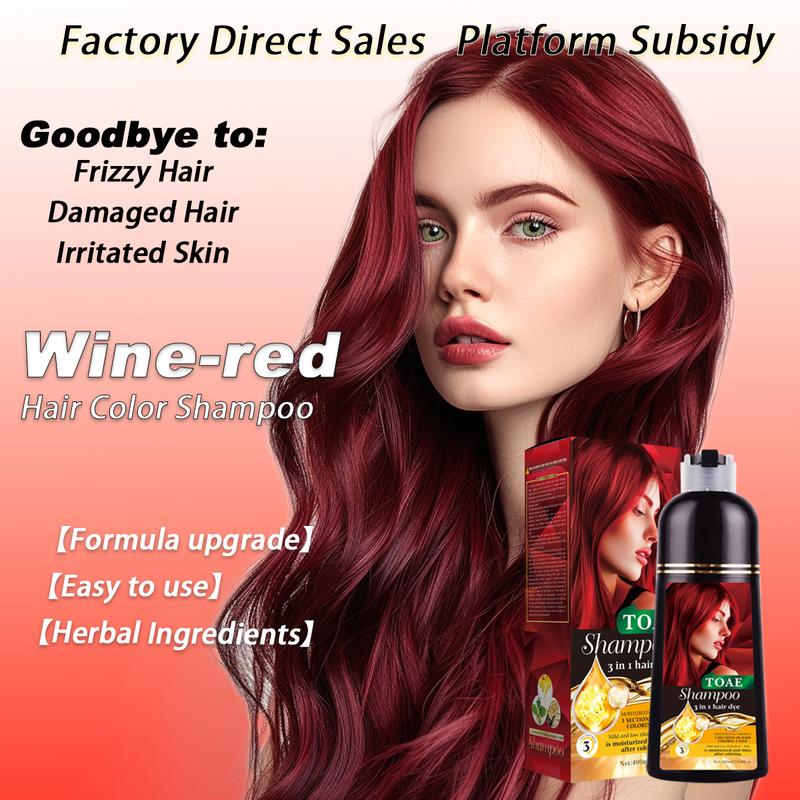 「minimum price」3 in 1 Hair Dye Shampoo Color Shampoo Hair Dye Herbal Hair Shampoo For Woman And Men Hair Dye For Gray And Dark Hair Wine Red And Chestnut Brown And Black  Hair Dye Shampoo Haircare Plant