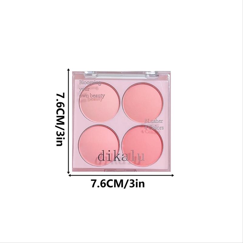 1 Box Long Lasting 4 Color Blush Palette, Lightweight Powder Blush, Cheeks Contour Blush Pressed Powder, Natural Look Blush for Daily Makeup, Cosmetic Gift, Christmas Gift