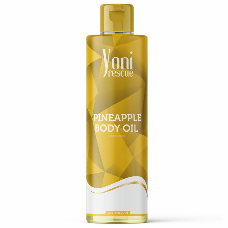 Pineapple Body Oil, 4oz, with Apricot, Jojoba, Avocado Oils & Vitamin E Oil, Fast-Absorbing, Nourishes and Hydrates Skin, Skin Repair, Body Care, Ideal for All Skin Types, Pineapple Fragrance Moisturizer by Yoni Rescue