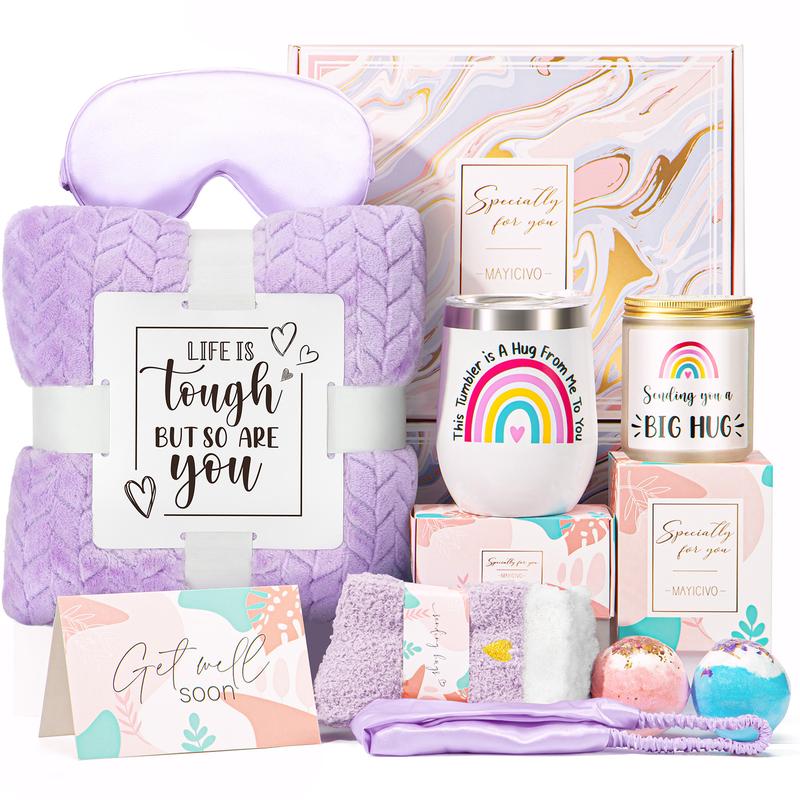 Mayicivo Birthday Gifts for Women, Get Well Gifts, Lavender Spa Basket for Self-Care, Body Care & Comfort, Perfect for Mother's Day or Appreciation