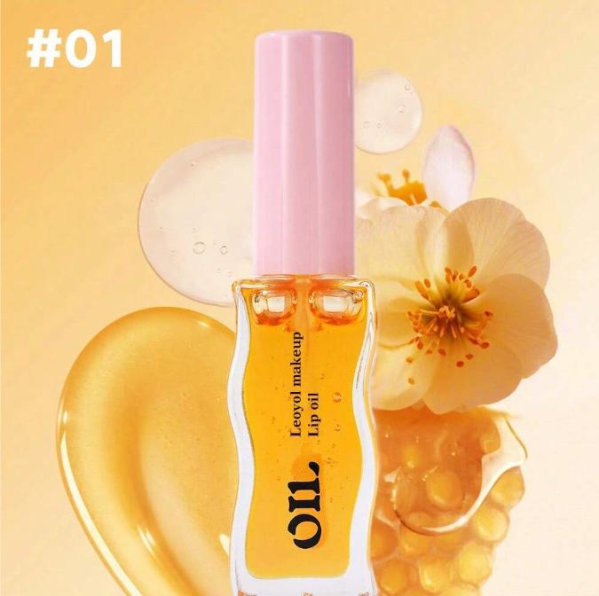 Leoyol Fruit Honey Essence Lip Oil Lasting Moisturizing Lightens Lip Lines Lip Gloss Transparent Pearlescent Lip Glaze