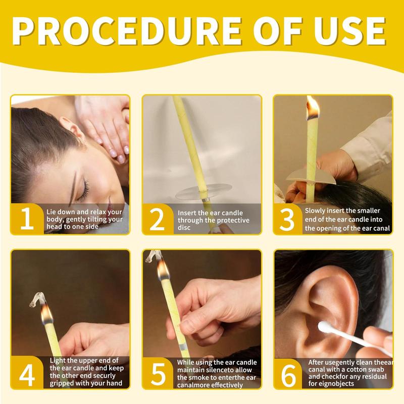 Soothing Ear Candles, 1 Box Beeswax Ear Candles for Ear Cleaning Care, Relieve Stress, Earwax Removal Products for Daily Use, Christmas Gift