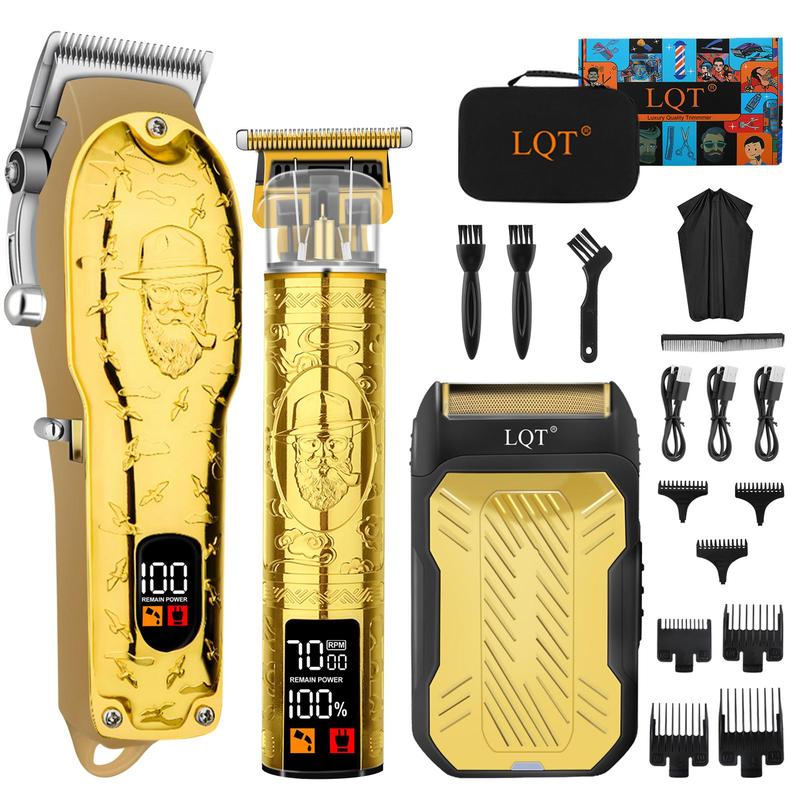 Professional Barber Clippers Set, 1 Box Rechargeable Hair Trimmer Set & Accessories, Hair Clipper Set for Men, Barber, Stylist, Barbershop, Salon, Barber Kit