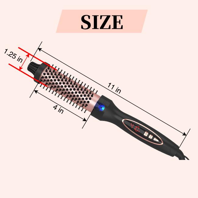 2024 New Upgrade 1.25 Inch Thermal Brush Create Loose & Volume Curls Digital Display 9 Heat Settings Tourmaline Ionic Hair Curler 1 1 4 Inch Curling Iron Straightener Dual Voltage for Traveling