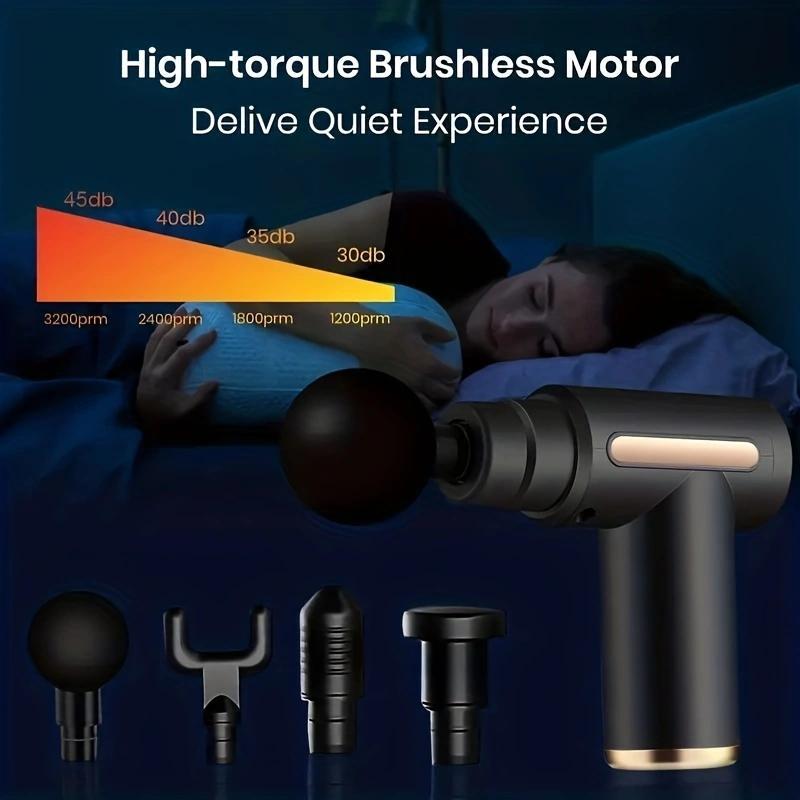 Handheld Massager, 1 Set Deep Tissue Muscle Massager with Multifunctional Replacement Heads, Portable Muscle Massage Tool for Fall, Personal Care Appliances, Massagers for Neck, Ideal Gift for Halloween & Christmas, Winter Gift