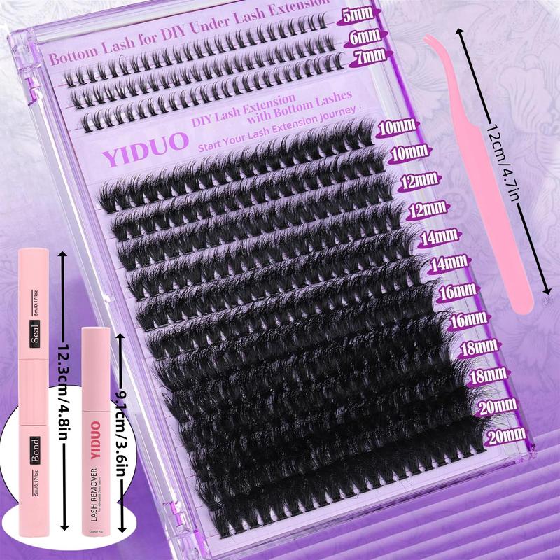 Wispy False Eyelashes, 1 Set Mixed Length Individual False Eyelashes with Tool, Eye Makeup Enhancement False Eyelashes for Women & Girls, Eyelash Extension Clusters, Lash Clusters Kit, Christmas Gift