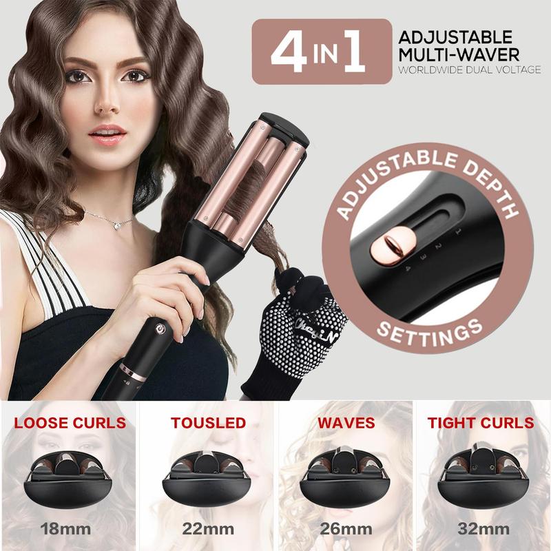 Adjustable Temperature Curling Iron, 1 Box 4 Gear Temperature Egg Roll Waver, Professional Hair Styling Tool for Home & Salon Use