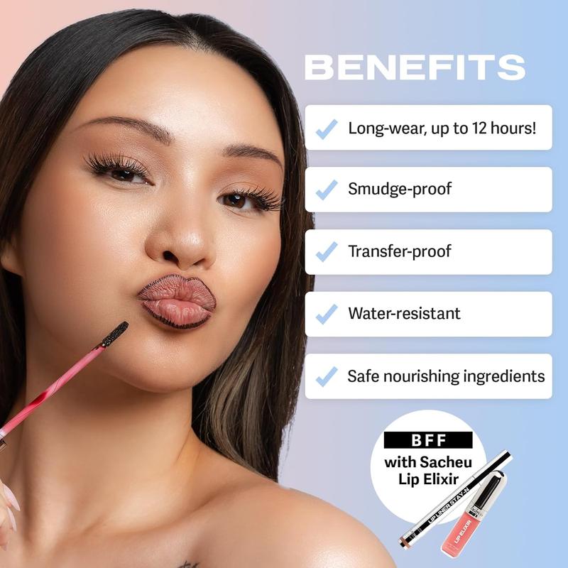 Sacheu Lip Liner Stay-N - Peel Off Lip Liner Tattoo, Peel Off Lip Stain, Long Lasting Lip Stain Peel Off, Infused with Hyaluronic Acid & Vitamin E, For All Skin Types, p-INKED (black friday sale of 51%)