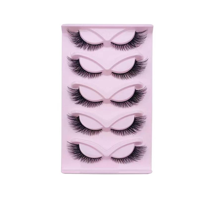 Wispy Faux Cluster Lashes, Natural Curling Eye Makeup Strip Lashes for Lash Extensions, Volumized Fake Lashes for Women & Girls Eye Makeup Enhancement