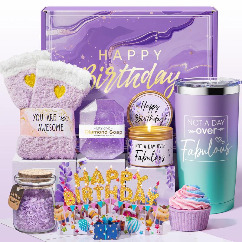 Mayicivo Birthday Gifts for Women, Get Well Gifts, Lavender Spa Basket for Self-Care, Body Care & Comfort, Perfect for Mother's Day or Appreciation