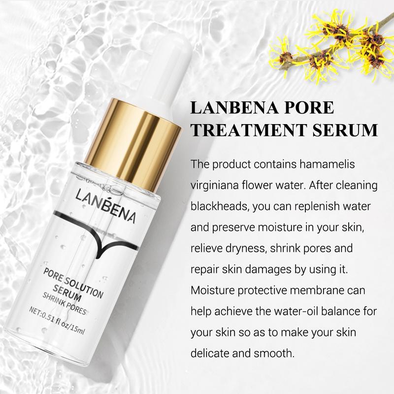 LANBENA Pore Skin Care Serum Facial Essence Dry Skin Sensitive Alcohol Free Moisturize Smooth Delicate Skin Repair Flower Moisture Firming Comfort