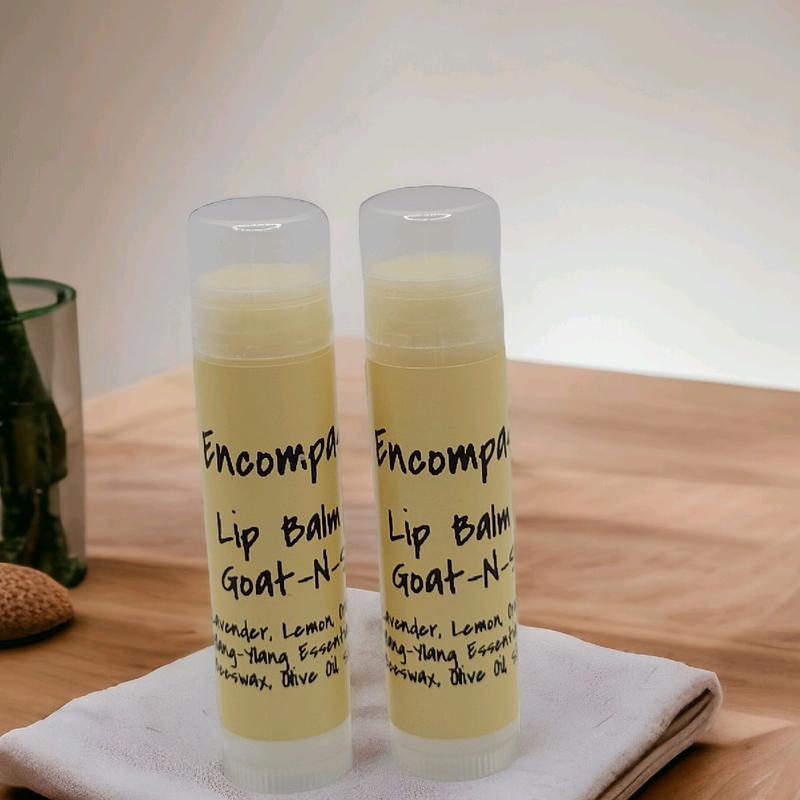 2 Encompass Oil Lip Balms Organic BPA free tube made in the USA Lemon Skincare Moisturizing Beeswax Shea Olive Shea Butter Nourishing Pack Peppermint