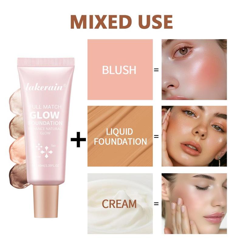 Long-lasting Glow Foundation, Natural Hydrating Glow Enhancer, Moisturizing & Brightening Shiny Foundation for An All Day Radiant Glow