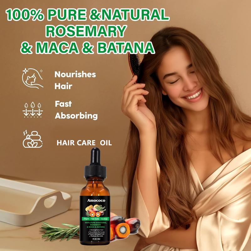 Batana Oil 30ml Hair Care Essential Oil, Plant Extract, Repair Damaged and Anti-Hair Loss Treatment Essence, Moisturizing and Maintenance, Preventing Loss of Strong Hair, Solid Hair, Thick Hair Care Essential Oil