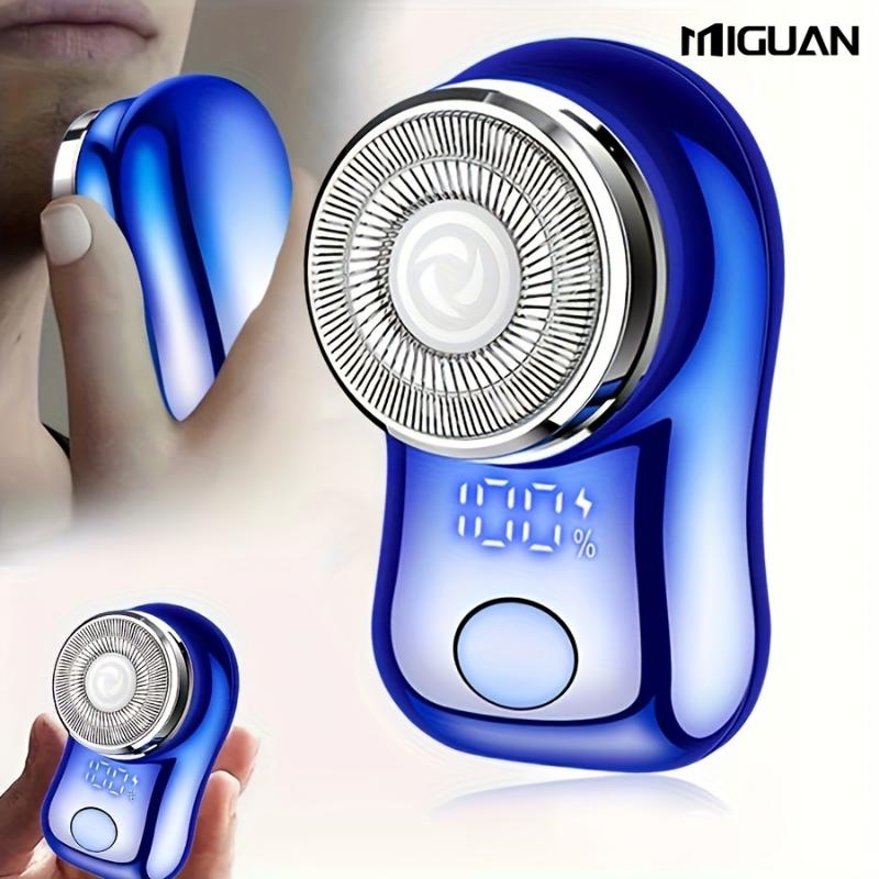 Compact Mini Electric Shaver - Electric Razor with Efficient Dual Ring Blade Net, Intelligent Digital Display, Detachable Blade Head, Easy Cleaning, Type-C High-Speed Charging, Worry-Free Travel, and Portable Design Beard shaver