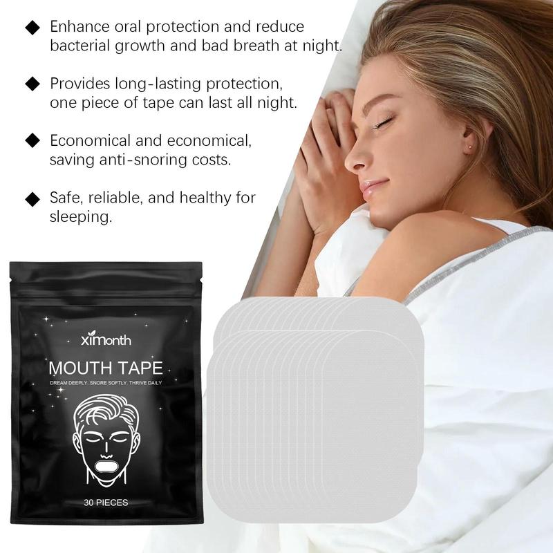 Sleep Mouth Tape, 30pcs set Breathable Sleep Mouth Tape, Nighttime Gentle Care Mouth Tape, Sleep Aid Tape for Improves Sleep Quality