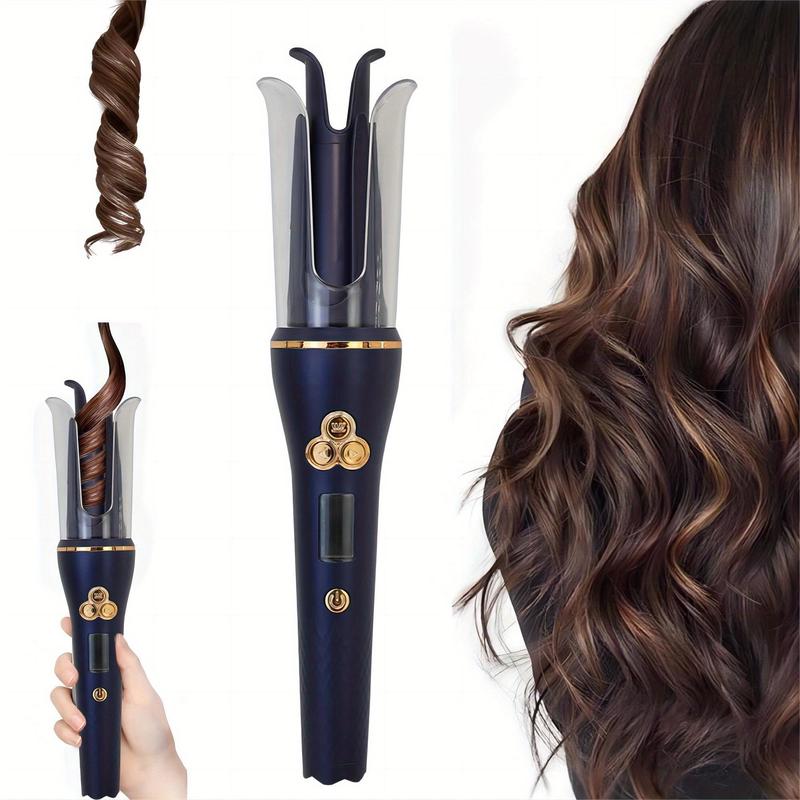 Automatic Curler, Ceramic Rotary Curler with 6 Temperatures and Timers, Portable Rechargeable Curler, Automatic Power Off, Fast Heating Styling Iron