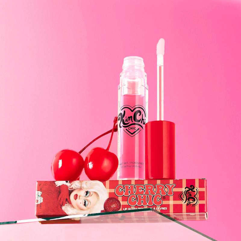 KimChi Chic Cherry Chic Lip Gloss with Jojoba for Nourishing & Glossy Lips, Cosmetic Lipstick & Lip Care