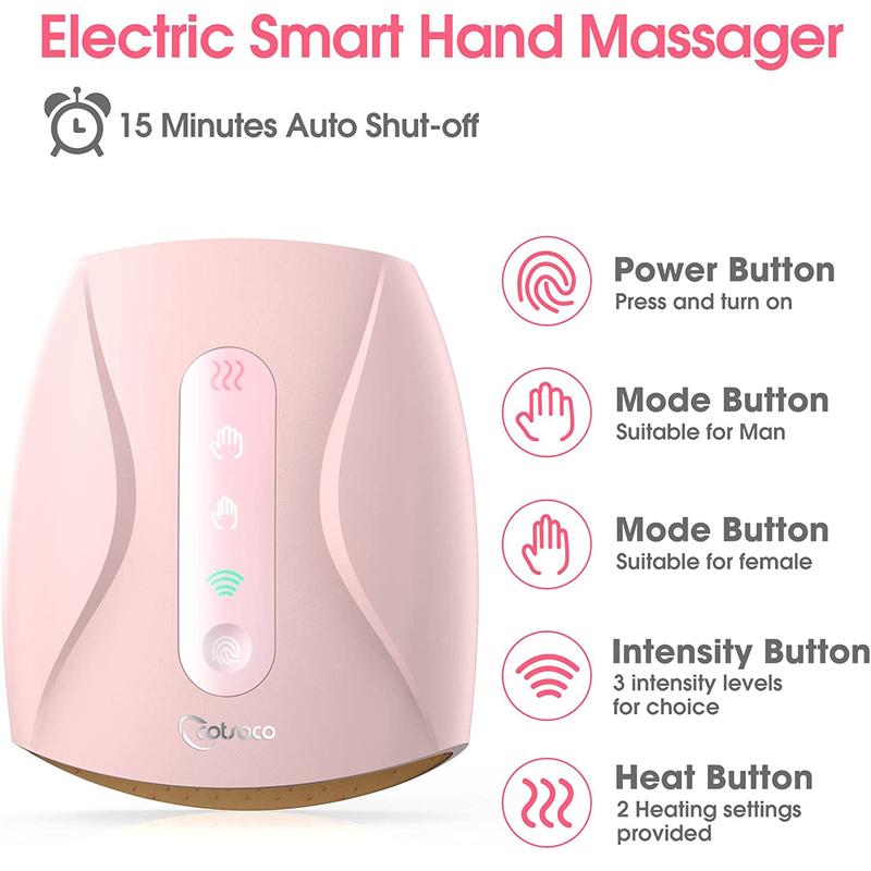 Cotsoco Electric Hand Massager with Heat and Compression, Cordless  Hand and Wrist Massager Machine, Comfort Christmas Gift