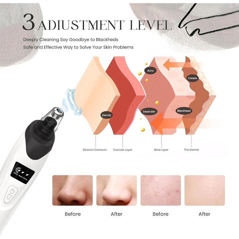 Gorgeous 2024 Newest Blackhead Remover Pore Vacuum! Facial Pore Cleaner with 5 Suction Powers and 5 Probes. USB Rechargeable Blackhead Vacuum Kit. Electric Acne Extractor Tool for Adults. Black. Upgrade Your Skin Care in 2024. On-Trend Beauty Tool.