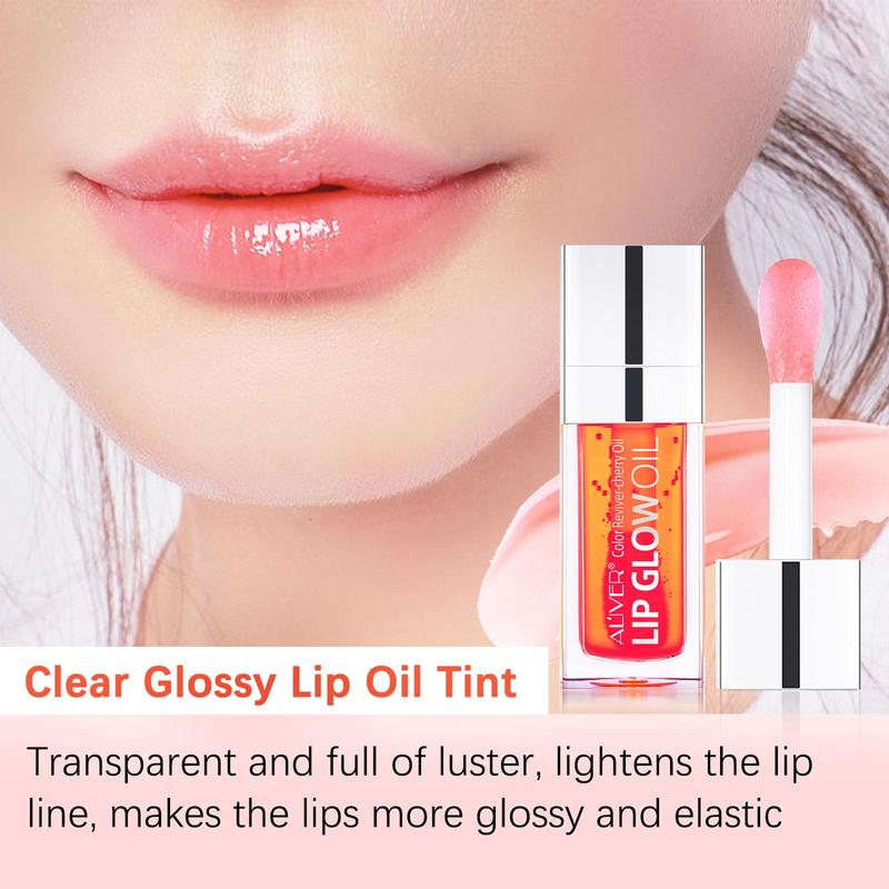 Lip Glow Oil, 5 Counts set Moisturizing Lip Oil, Nourishing Tinted Lip Oil, Plumping Lip Gloss, Glossy Lip Glaze, Plumping Lip Oil for Girls & Women