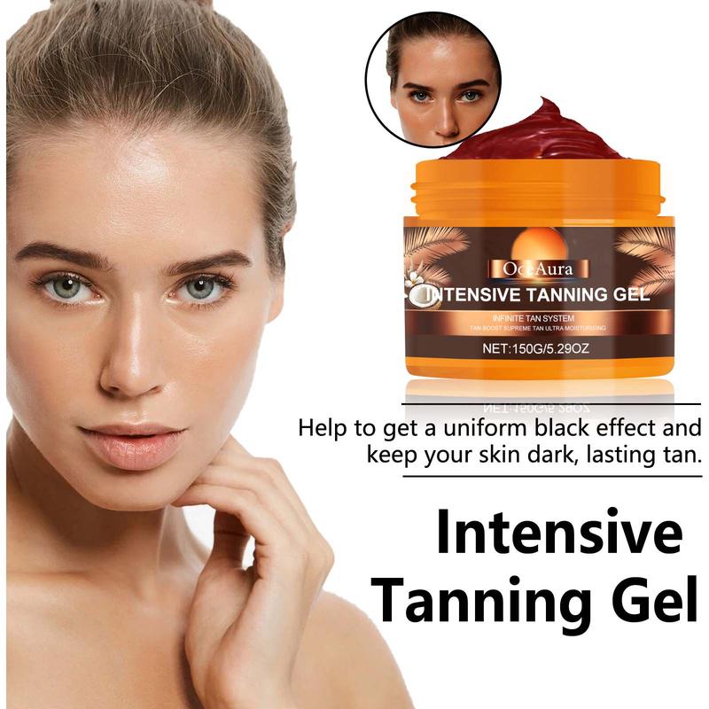 150g Natural Intensive Tanning Gel, Moisturizing Body Care Gel, Non-greasy, Easy To Use, Body Care Product for Women & Men