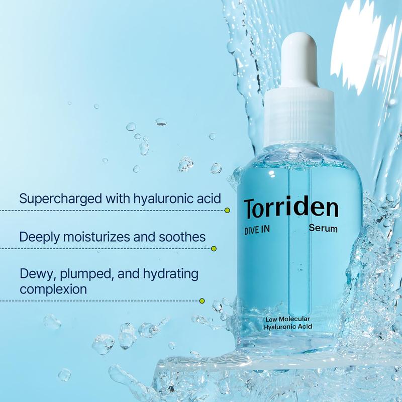 Torriden DIVE-IN Low-Molecular Hyaluronic Acid Serum, 1.69 fl oz Korean Moisture Skincare Skin Repair Comfort Hydrate Moisturize Hydrating