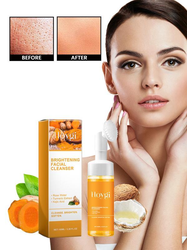 Turmeric Wash and Care Three Piece SetTurmeric Tablets, Turmeric Cleansing Mousse,Turmeric Soap Facial Cleansing Skincare FacialCleansing Cleanser