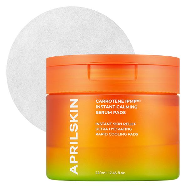 [APRILSKIN Official Shop] Carrotene IPMP Instant Calming Serum Pads (80pads) | BTS(Behind the Stage) Glow Pads: The K-Beauty Secret for Instant Calming & Makeup Prep |  220ml 7.43 fl. oz.