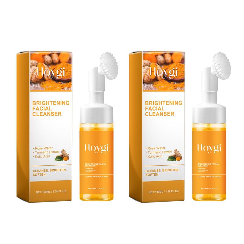 Turmeric Facial Cleanser, 2 Counts set Deep Cleansing Facial Skin Care Product, Moisturizing Facial Skin Care Product for Women & Men, Christmas Gift