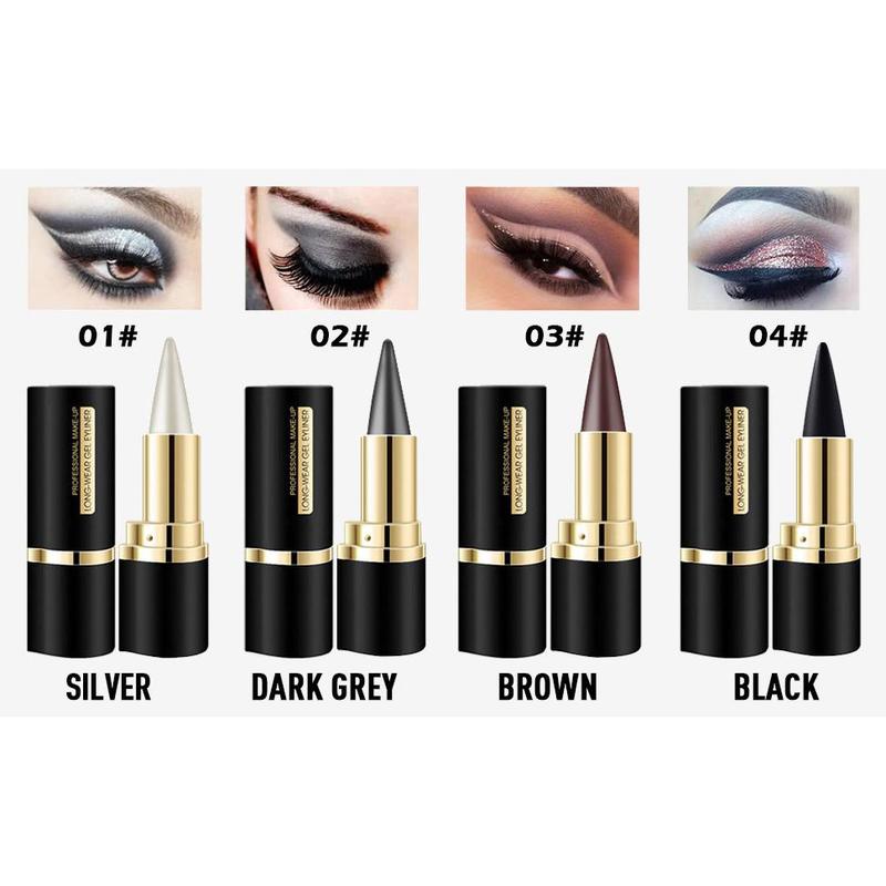 2 Pcs Black Gel Eyeliner, Easy To Use, Matte Waterproof Eye Liner Pencils, Eye Black Eyeshadow Stick Makeup, Delineador De Ojos Contra El Agua Brush Lipliner Cosmetic Wife Silky Pigment Gift livaclean