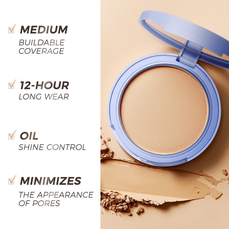 SACE LADY Oil Control Face Powder Waterproof Setting Powder Matte Face Makeup With Puff 0.35Oz