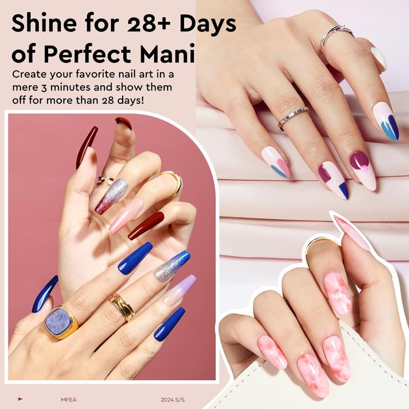 MEFA Gel Nail Polish Kit with U V Light 54 Pcs, 32 Colors Classic Popular Gel Nail Kit Soak Off Nail Polish Gel Set with Base Matte Glossy Top Coat Nail Art Decorations Manicure Tools DIY Salon Gifts