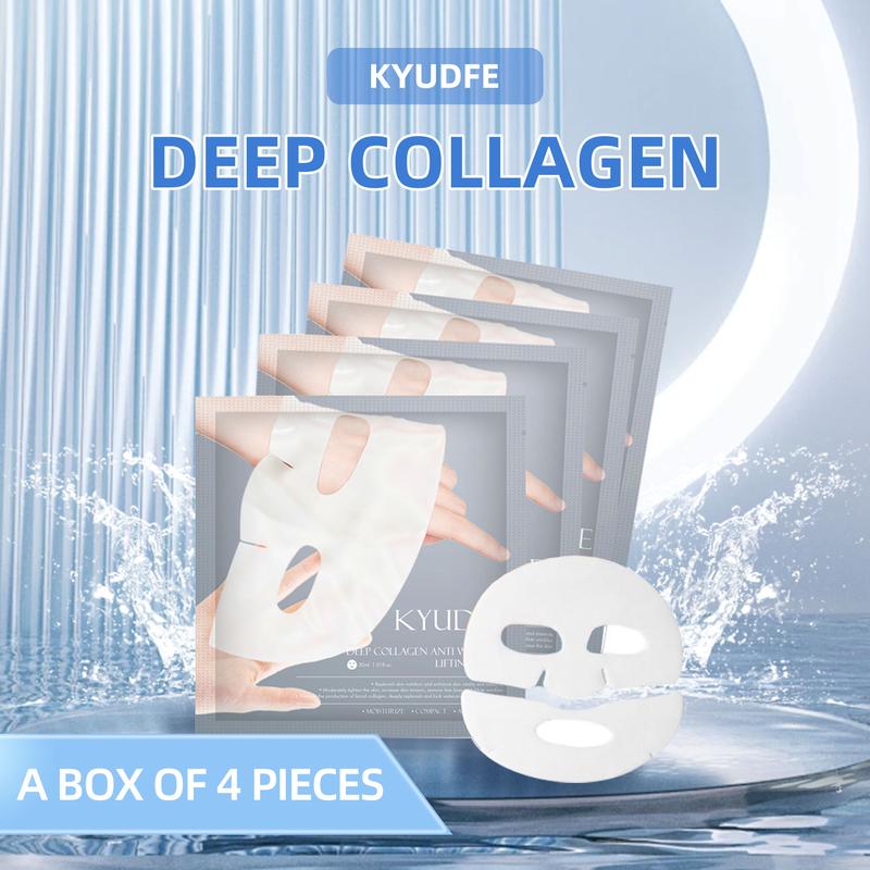 KYUDFE - Collagen Mask (4 Sheets) Overnight Deep Collagen Boosting Mask Collagen Boosting Mask