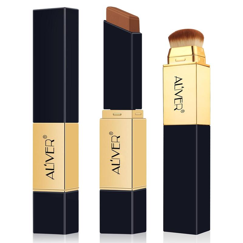 New Arrival: Aliver 2-in-1 Color Changing Concealer & Foundation Stick with Brushes – Long-Lasting Full Coverage Makeup, 3 Shades