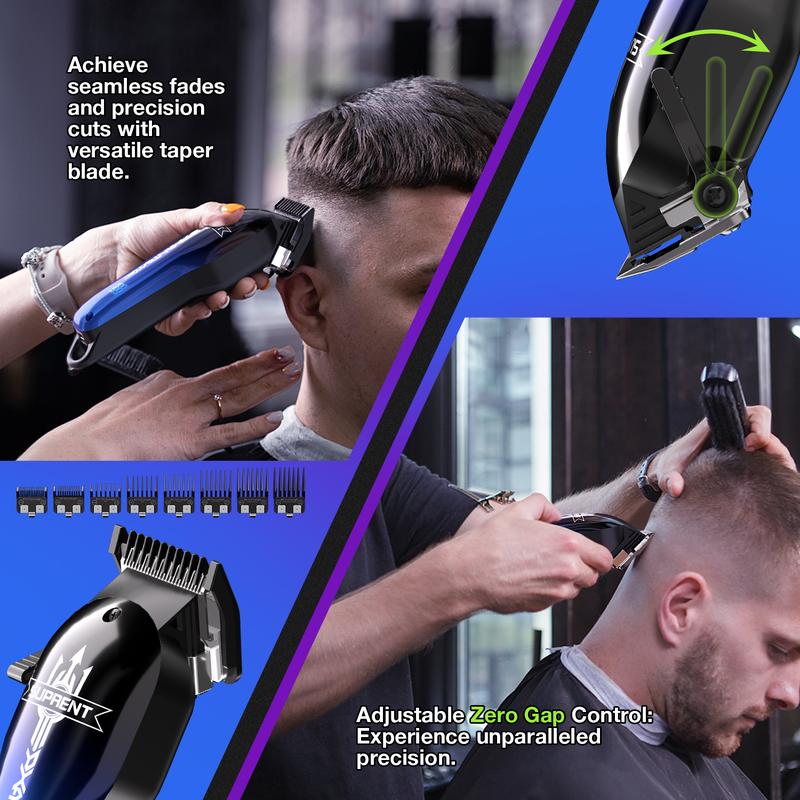 SUPRENT PRO The Phantom -13 in 1 clippers and trimmer barber kit  haircut clippers sets professional barber clippers set clippers barber full set- clippers for men beard trimmer for men DLC-Coated Blade & Brushless Motor