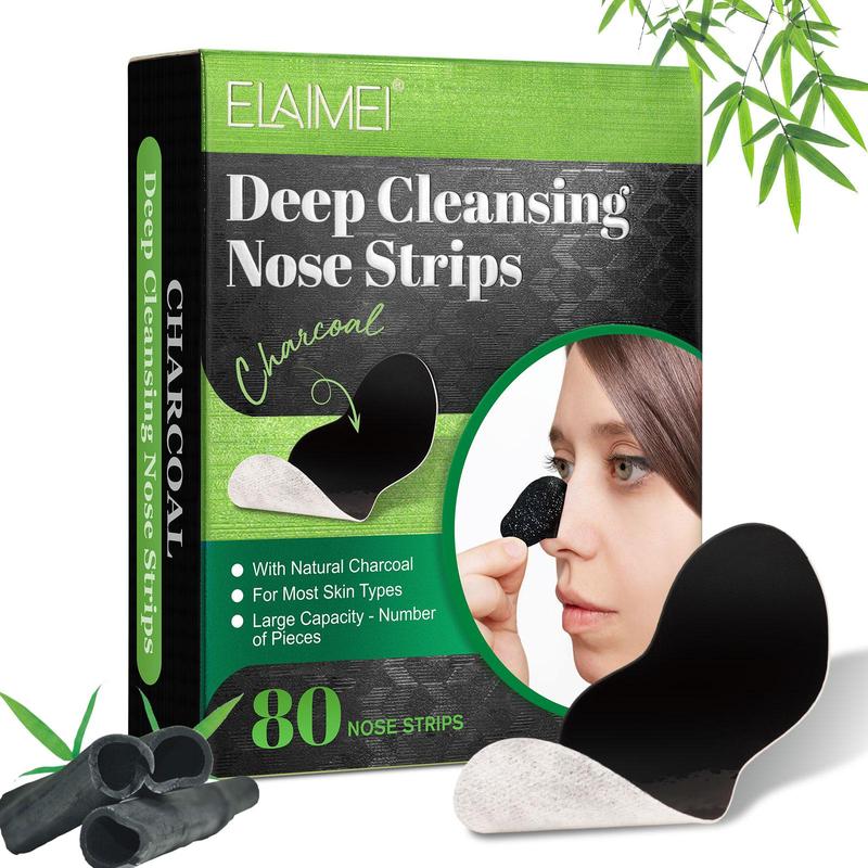 Blackhead Nose Strips, 80pcs box Deep Cleansing Oil, Dirt, Unclogs Pores, Suitable for Oily Skin Types, Men's Nose Pore Strips