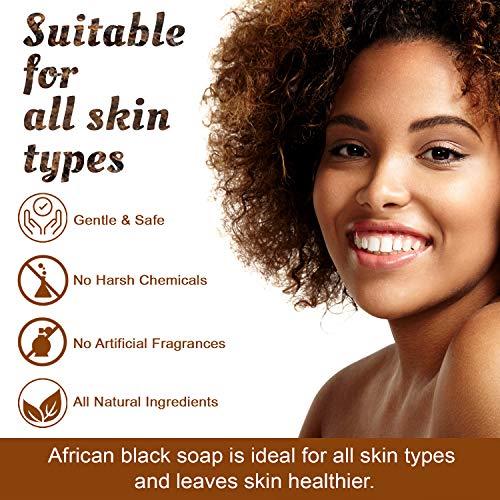 It's Pure Natural African Black Chunk Soap 8oz with Extra Rich Shea Butter Raw Soap for Face & Body Body Care Body Wash