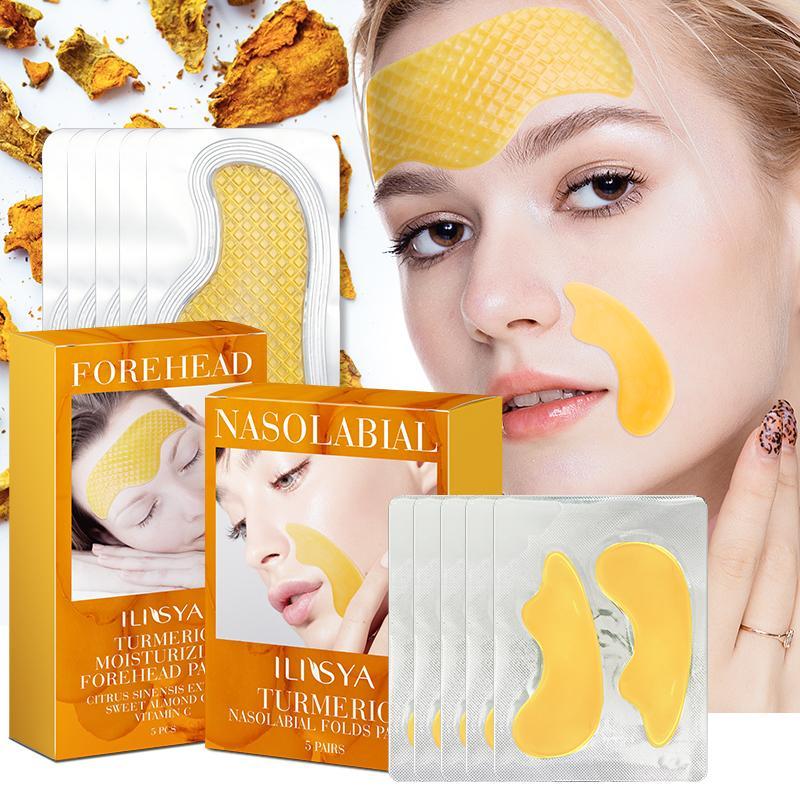 Turmeric Forehead & Nasal Fold Patch, 2 Boxes Moisturizing Facial Skin Care Mask, Lifting and Firming Skin Care Products for Women