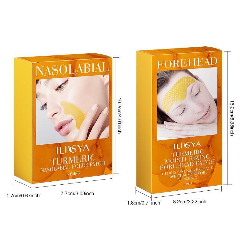 Turmeric Forehead & Nasal Fold Patch, 2 Boxes Moisturizing Facial Skin Care Mask, Lifting and Firming Skin Care Products for Women