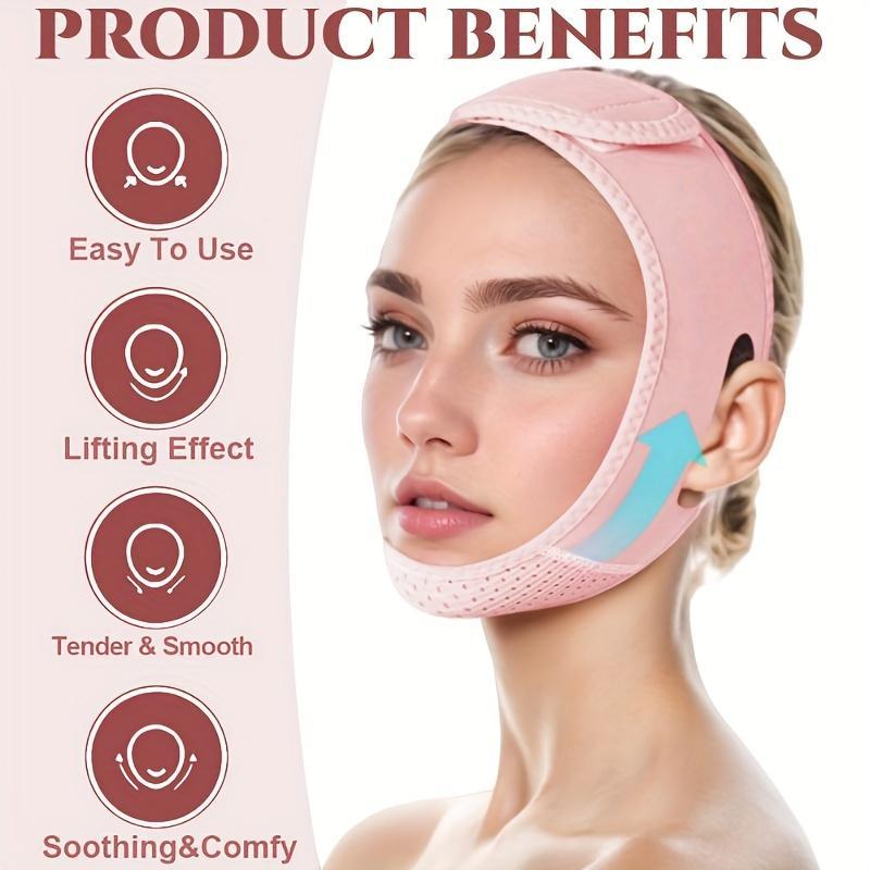 Reusable V-lift Face Band, Breathable Chin & Contour Cooling Band for Skin Tightening & Smoothing, Face Slimming & Firming Sleep Band, Christmas Gift