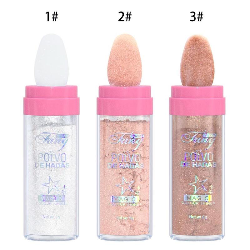 Fairy Highlighter Patting Powder, Magic Color Shiner, Face Body Glitter Powder Stick for Women, Natural Patting Glowing Powder for Makeup, Facial Cosmetic