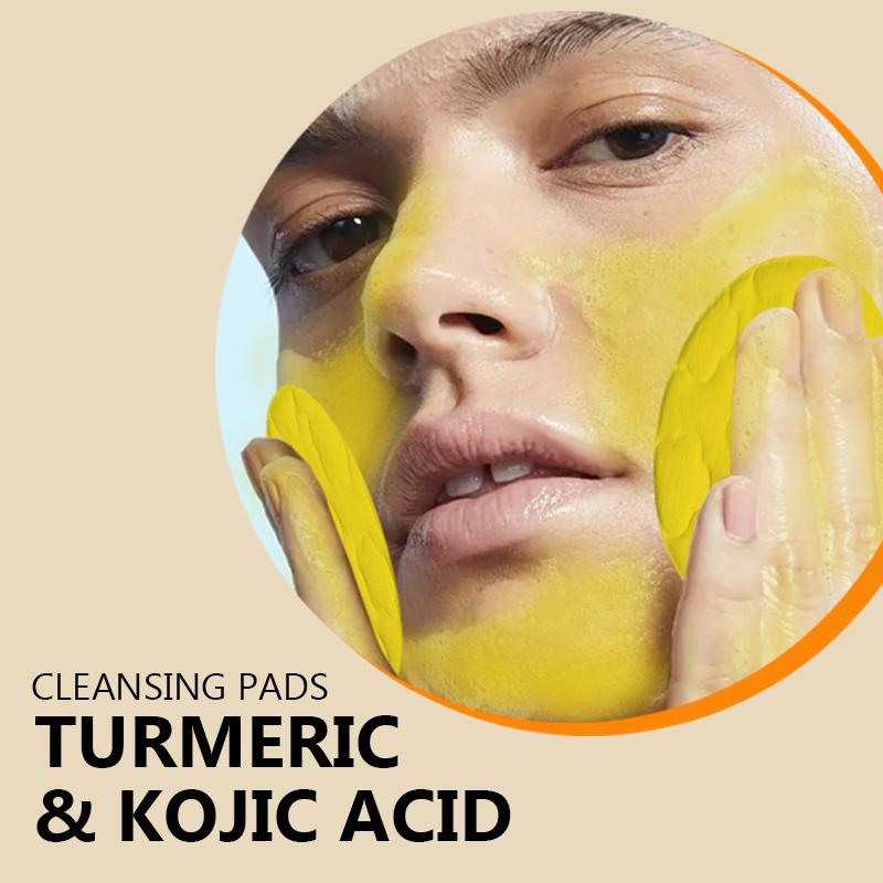 Kojic Acid Cleansing Pads for All Skin Types - Ginger Scented, Hydrating & Brightening Cleanser and Cosmetic Repair - Facial Cleansing, Moisturizer