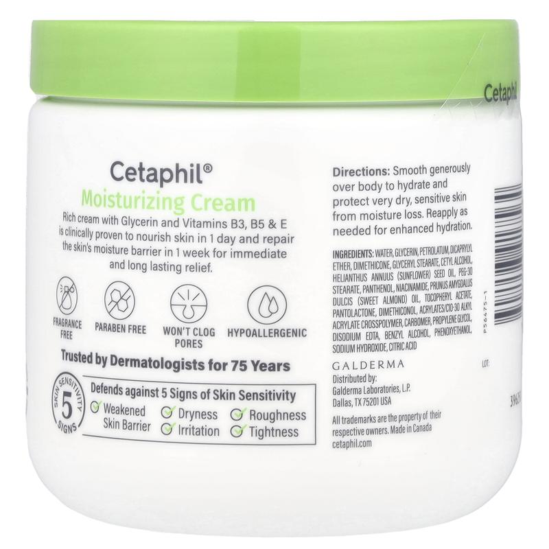 Cetaphil Moisturizing Cream, Dry to Very Dry Skin , 16 oz (453 g)