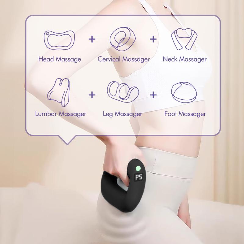 Cordless Massager Ring on Whole Body with 5 Speed Levels for Neck and Shoulder Pain Relief ,Relax Muscle Fat Burning Machine for Belly Fat Burner, Portable  Deep Tissue Percussive Massager, Fitness Gifts for Christmas Man Woman Present