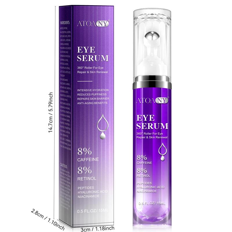 Caffeine Eye Serum, Hydrating & Firming Eye Serum, Roller Ball Application Design Eye Care Essence for Girls