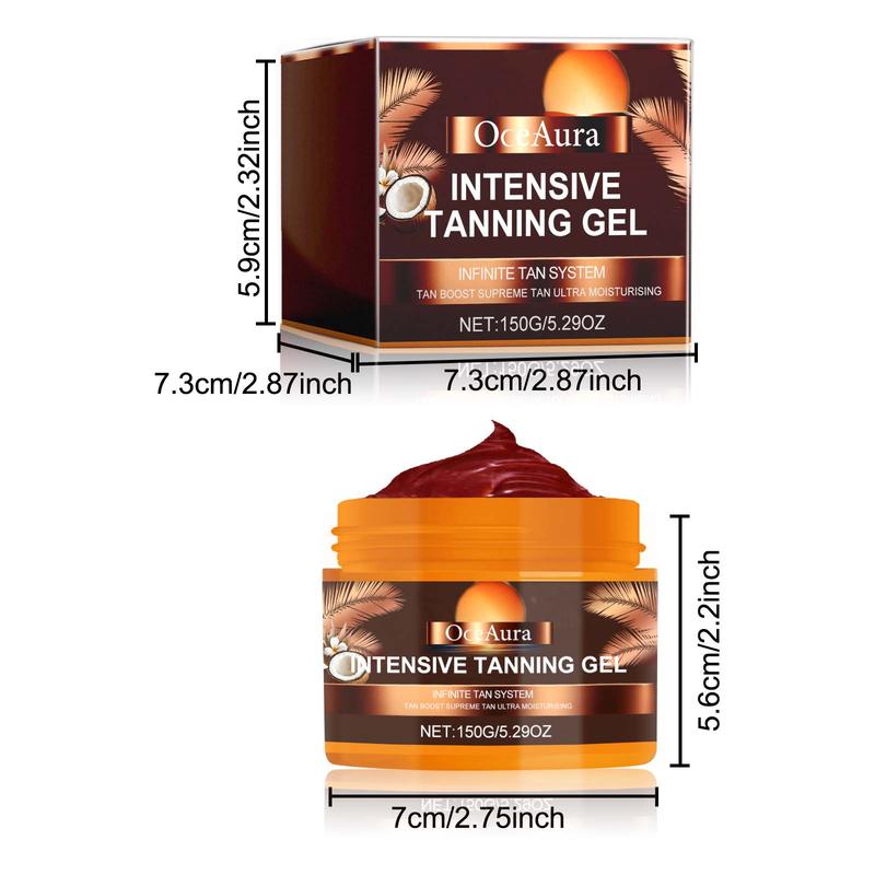 150g Natural Intensive Tanning Gel, Moisturizing Body Care Gel, Non-greasy, Easy To Use, Body Care Product for Women & Men